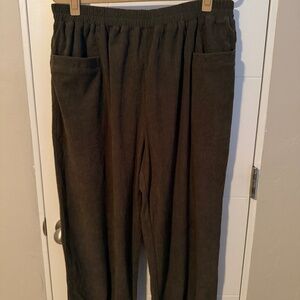 XXL - EVALESS Corduroy Pants High Waisted Tapered Work Pull On Ankle Cropped